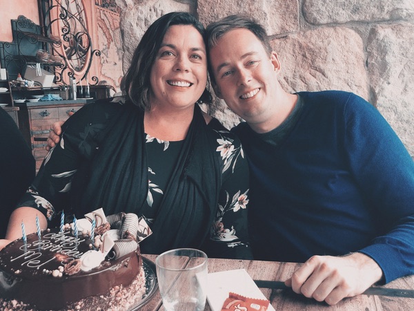 Mel and Tony at Mel's birthday lunch at Rustica Restaurant